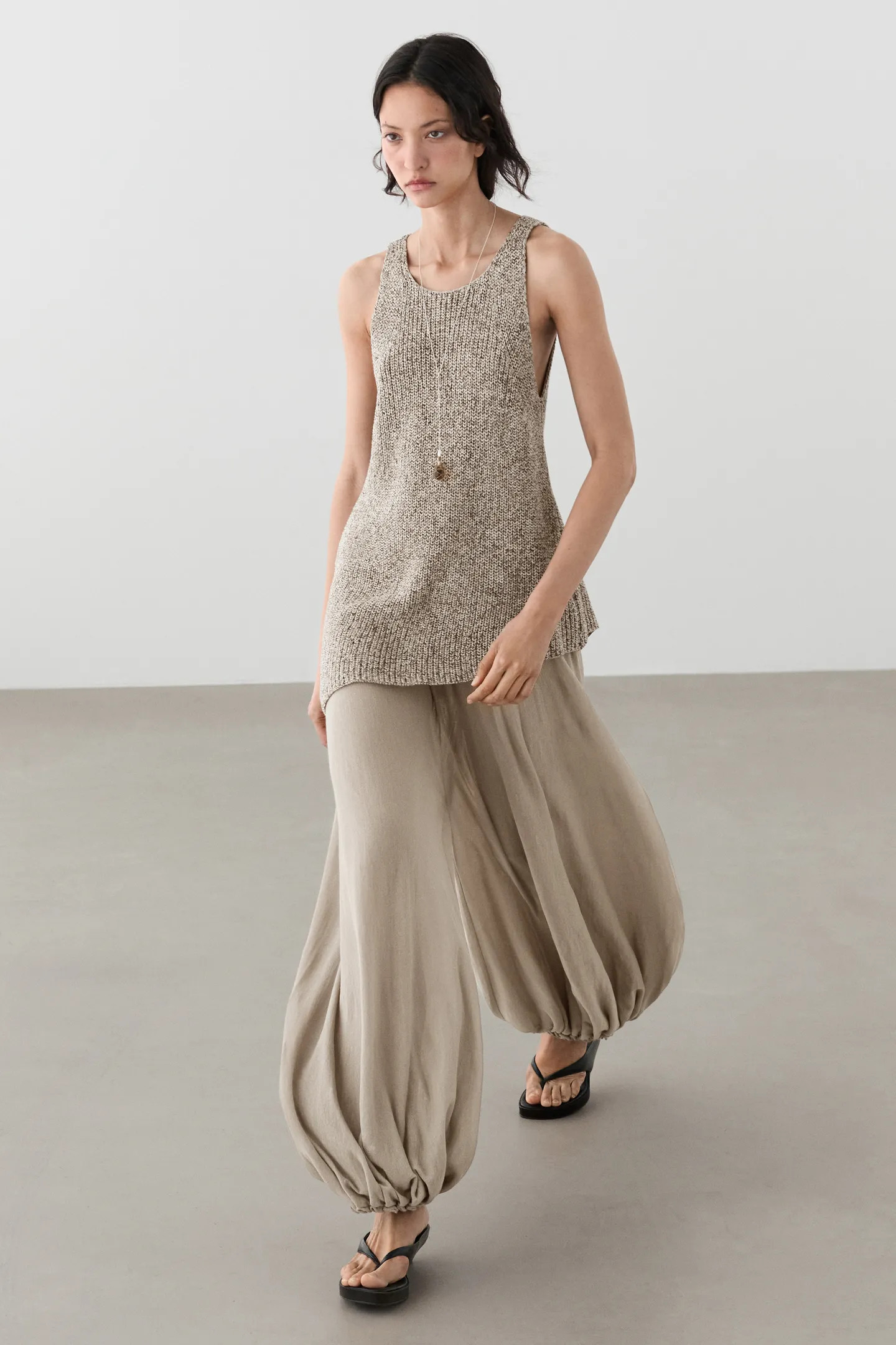Sarouel trousers with wide waistband | Massimo Dutti UK