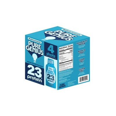 Pure Genius Liquid Protein Shot - Blueberry Lemonade - 3.38 floz/4pk | Target