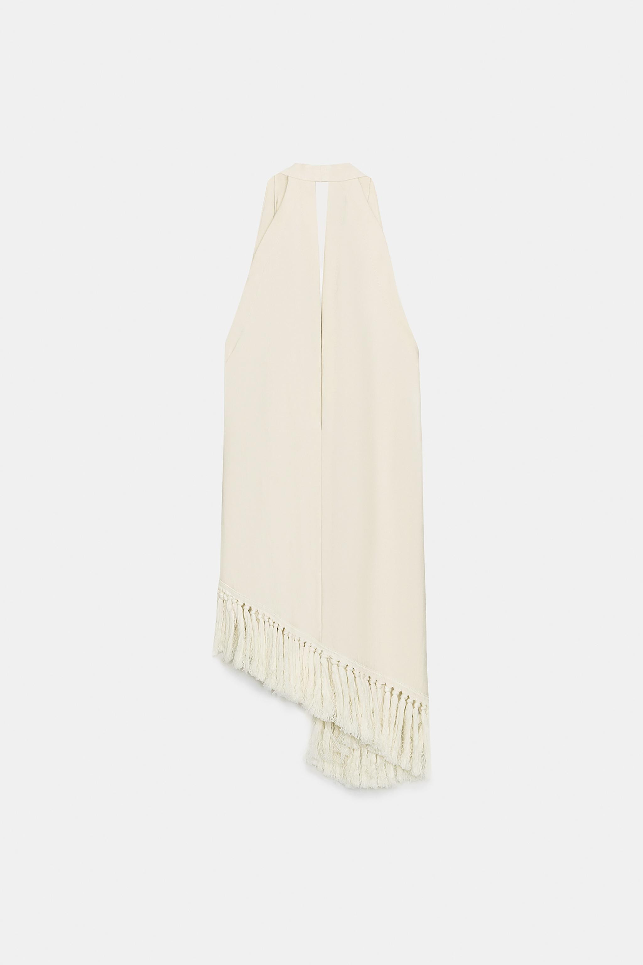 FRINGED HALTER TOP ZW COLLECTION | Zara US