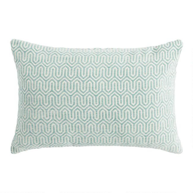Jadeite Geo Chenille Lumbar Pillow | World Market