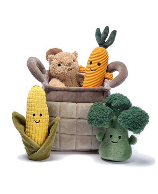 Plush Veggie Basket Play Set with Interactive Stuffed Vegetable Toys | Macy's