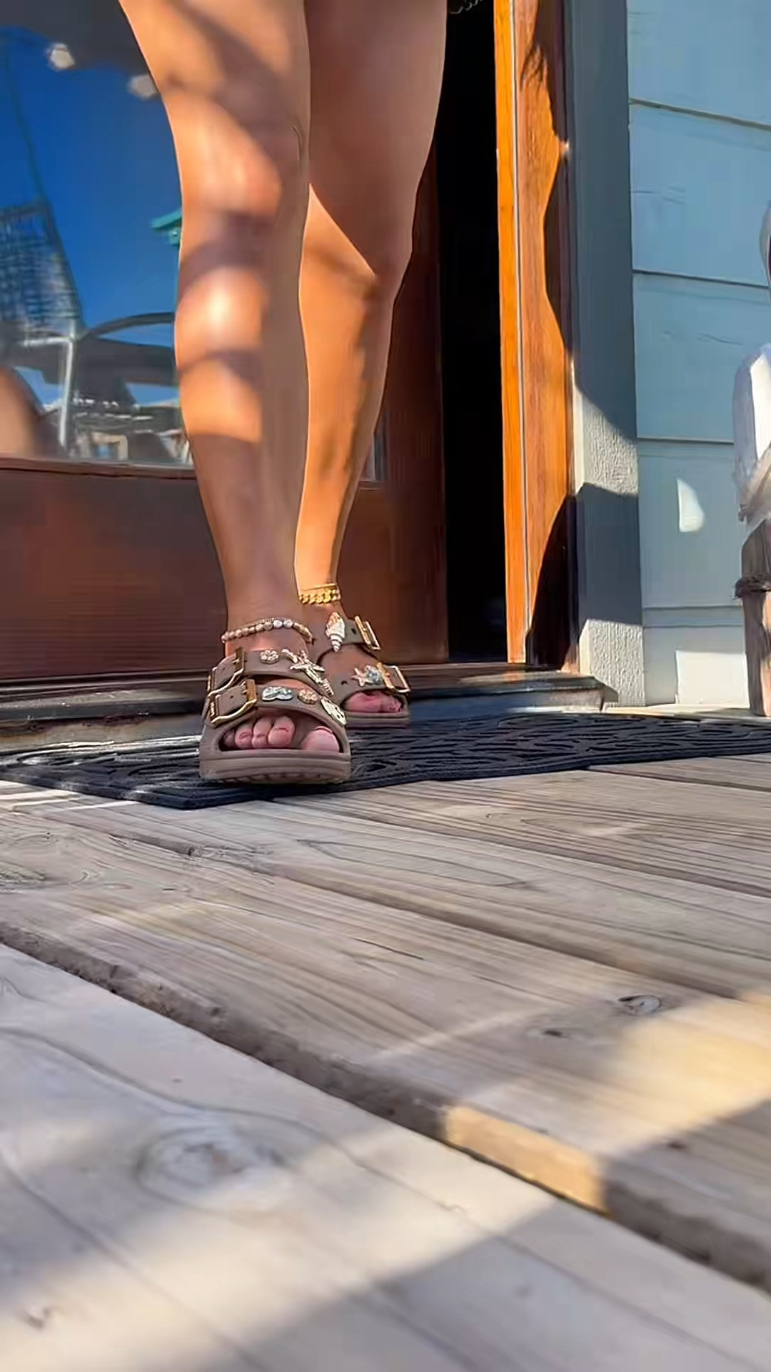 The sepia metallic buckle Saturday sandals are back!! #crocs #crocssandals #summersandals #beachsandals #ad @Crocs  

 #LTKootd #LTKWorkwear #LTKTravel