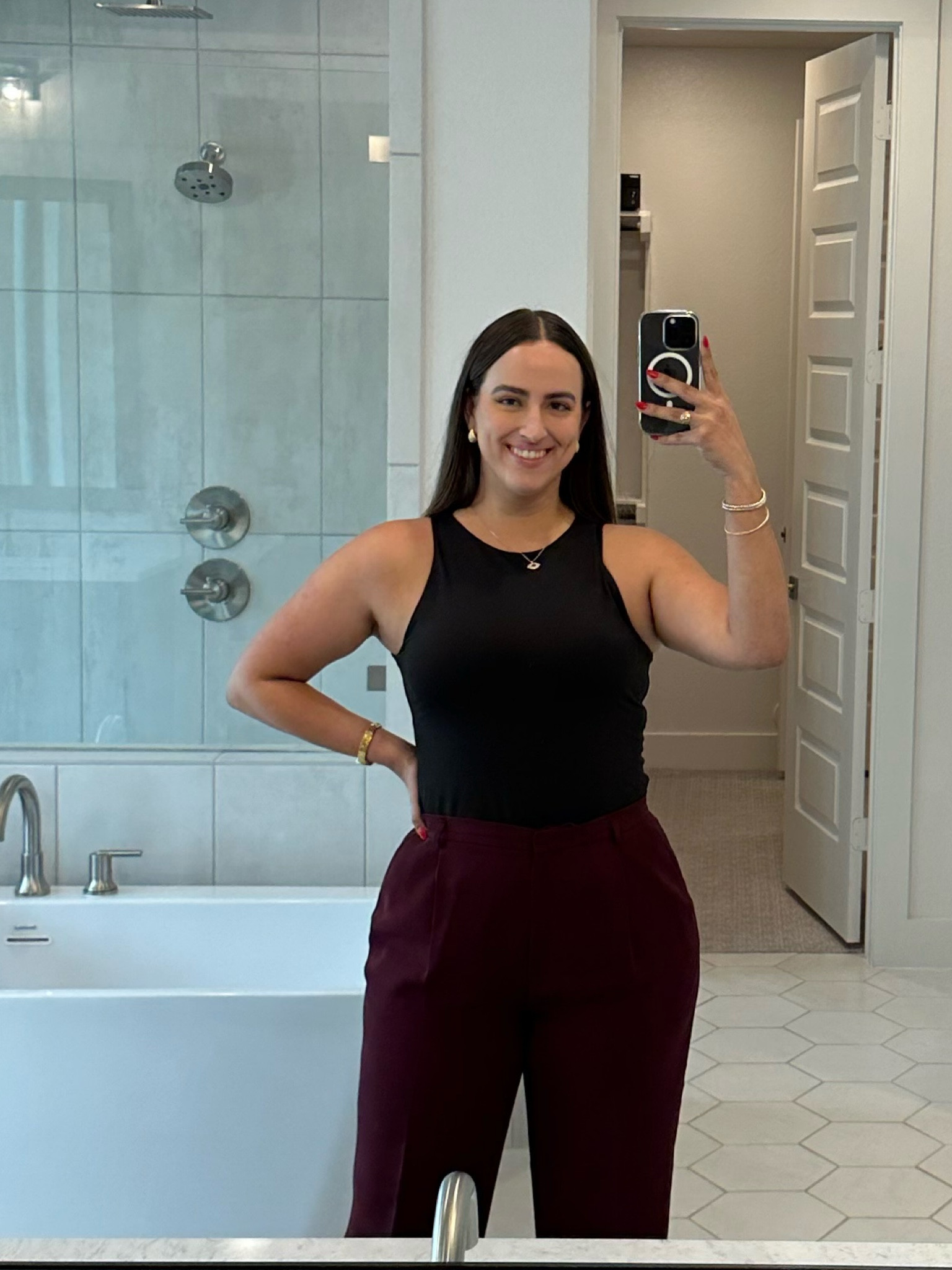 A little burgundy moment! 

I thrifted these pants, so I’ll add some look a likes! 

#LTKHoliday #LTKSeasonal #LTKworkwear