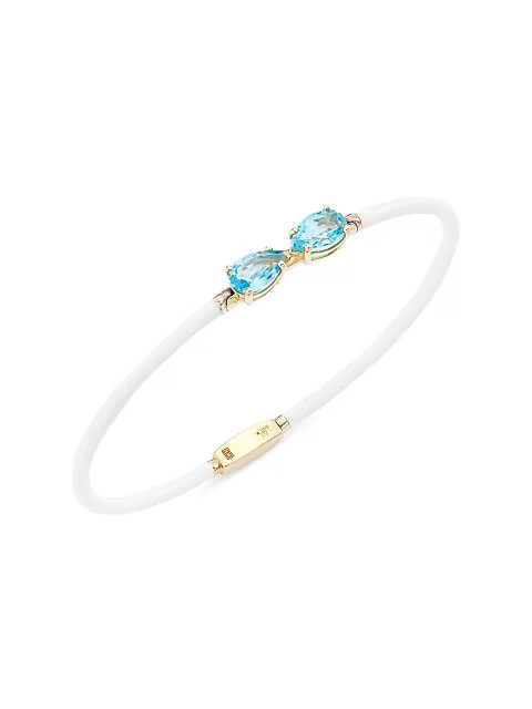 Vine Goldtone Sterling Silver, Enamel & Blue Topaz Bangle | Saks Fifth Avenue