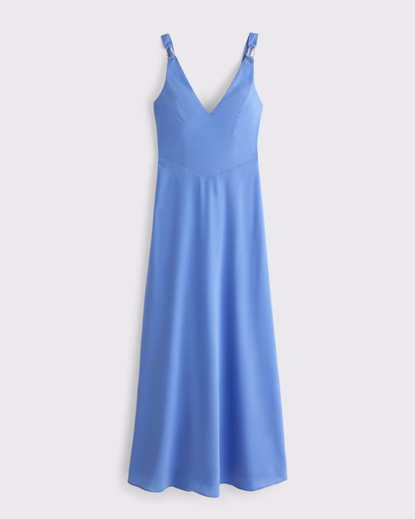 Dipped-Waist Hardware Maxi Dress | Abercrombie & Fitch (UK)