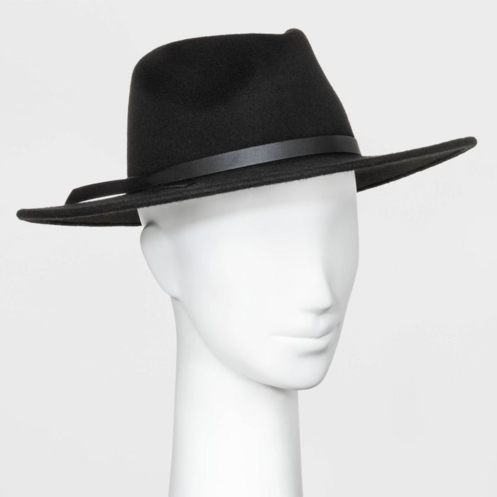 Women's Wide Brim Fedora Hat - Universal Thread™ Black One Size | Target