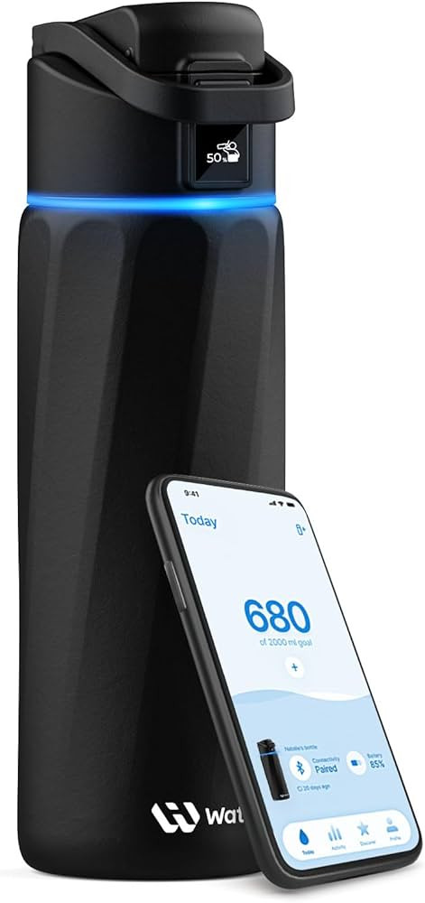 Boost Smart Water Bottle with Reminder to Drink, 24oz BPA-Free Stainless Steel Vacuum Insulated B... | Amazon (US)