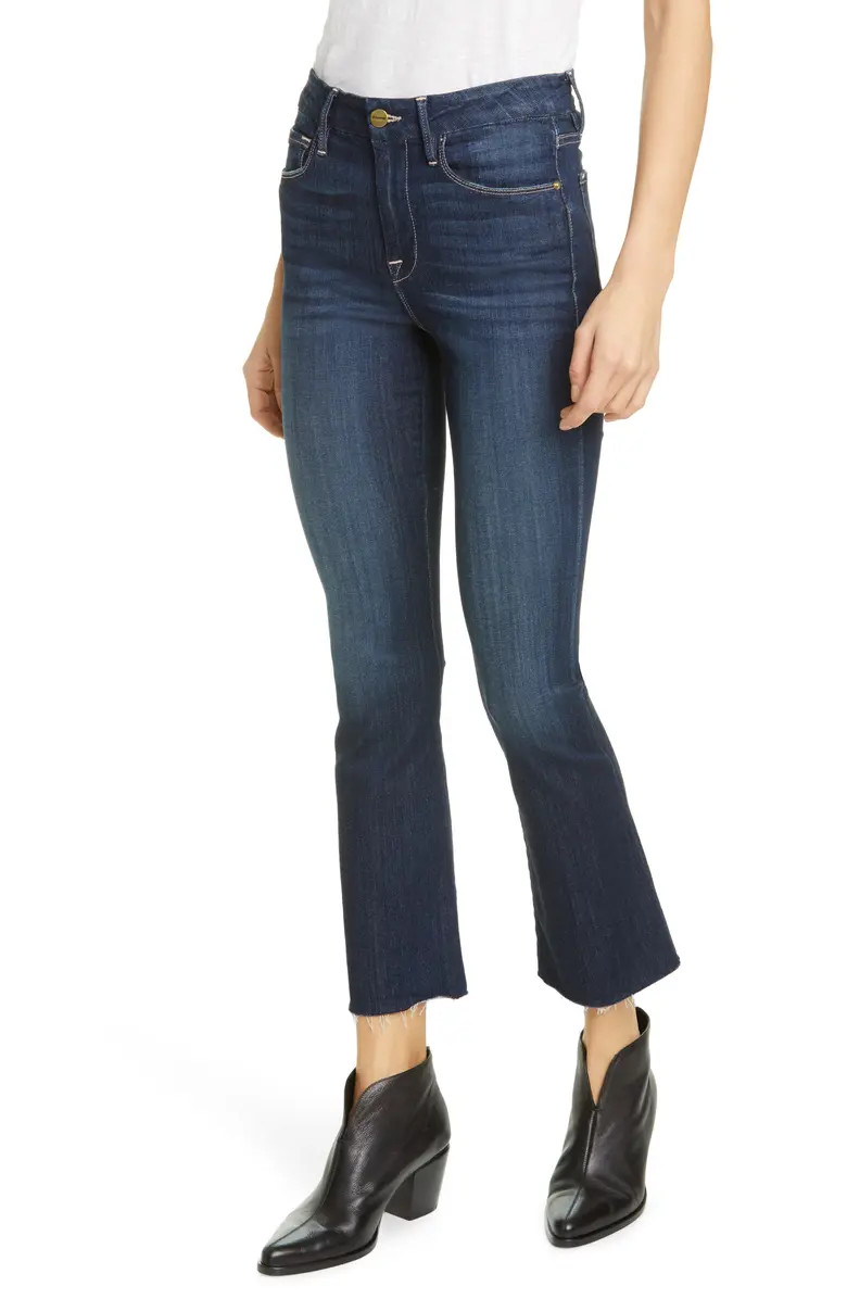 Le Crop Raw Edge Flare Cropped Jeans | Nordstrom