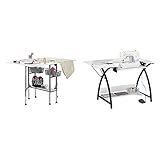 Sew Ready Studio Designs Folding Multipurpose Cutting Table with Drawers, Silver/White & Comet Sewin | Amazon (US)