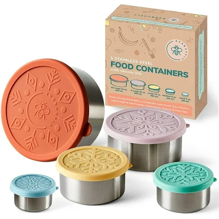 Stainless Steel Food Containers With Lids Reusable Snack Containers Stainless Steel Lunch Container  | Walmart (US)