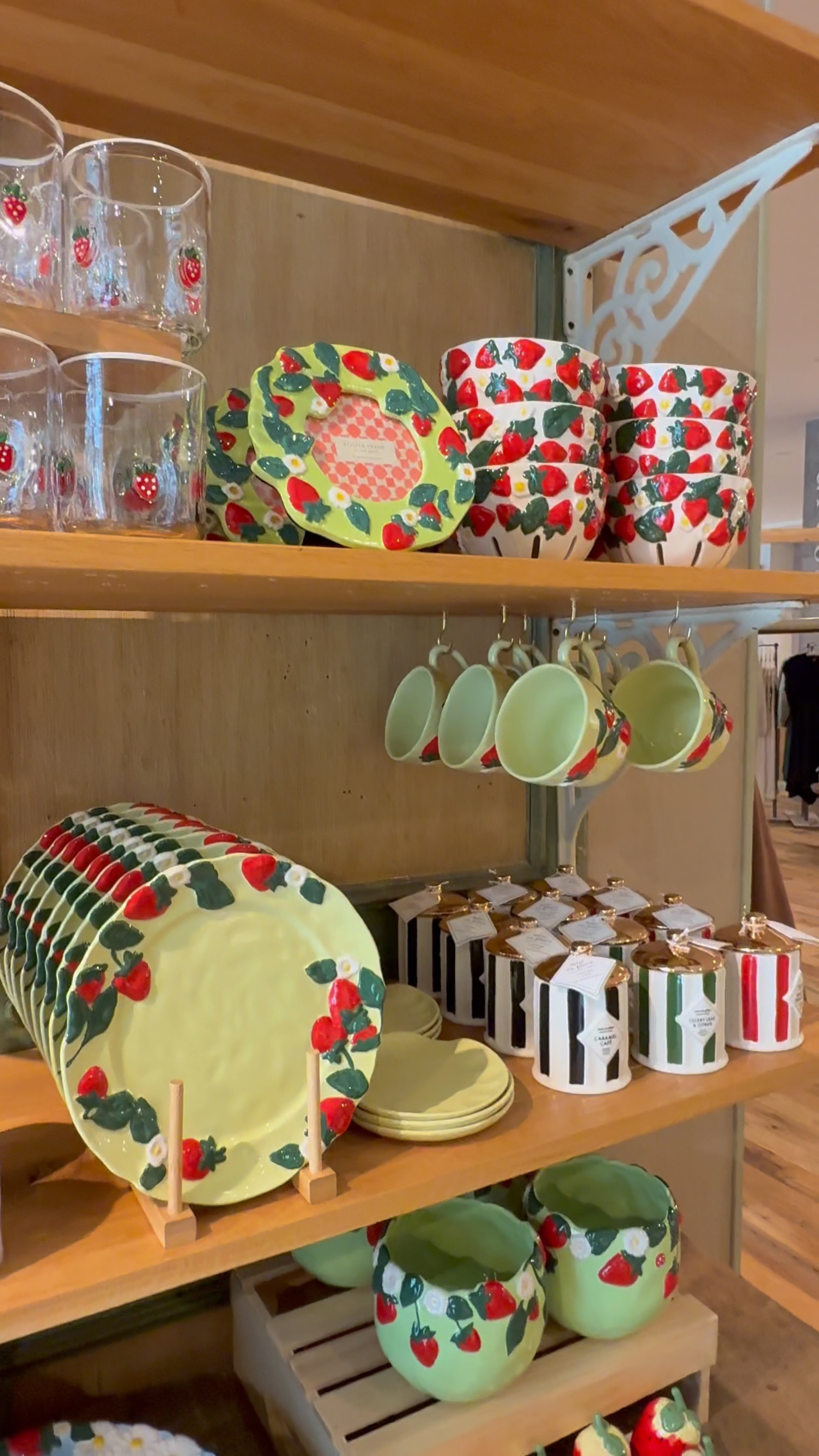Anthropologie spring collection - strawberry plates, cups, mugs

Bunny icon glass 
Cloud icon glsss 
