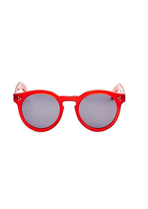 Leonard II Red 50mm Oversized Round Sunglasses | Saks Fifth Avenue