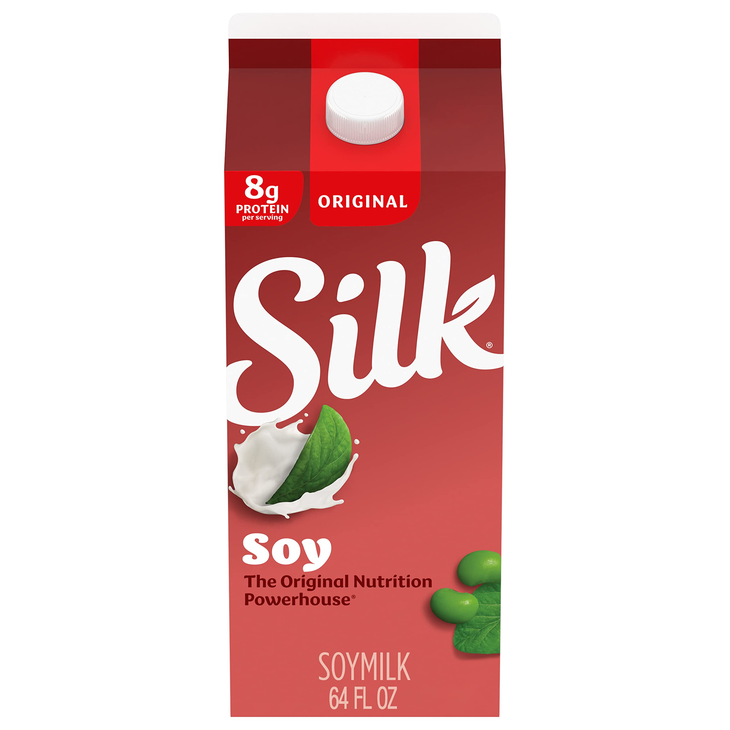 Silk Soymilk, Original, Dairy-Free, Vegan, Non-GMO Project Verified, Half Gallon, 64 Fl Oz | Amazon (US)