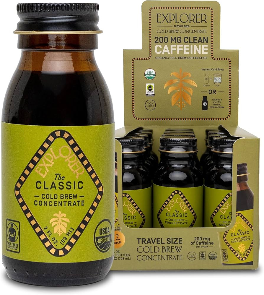 Explorer Cold Brew Organic Liquid Coffee Concentrate, Classic Regular Caffeine, Drink Iced or Hot... | Amazon (US)