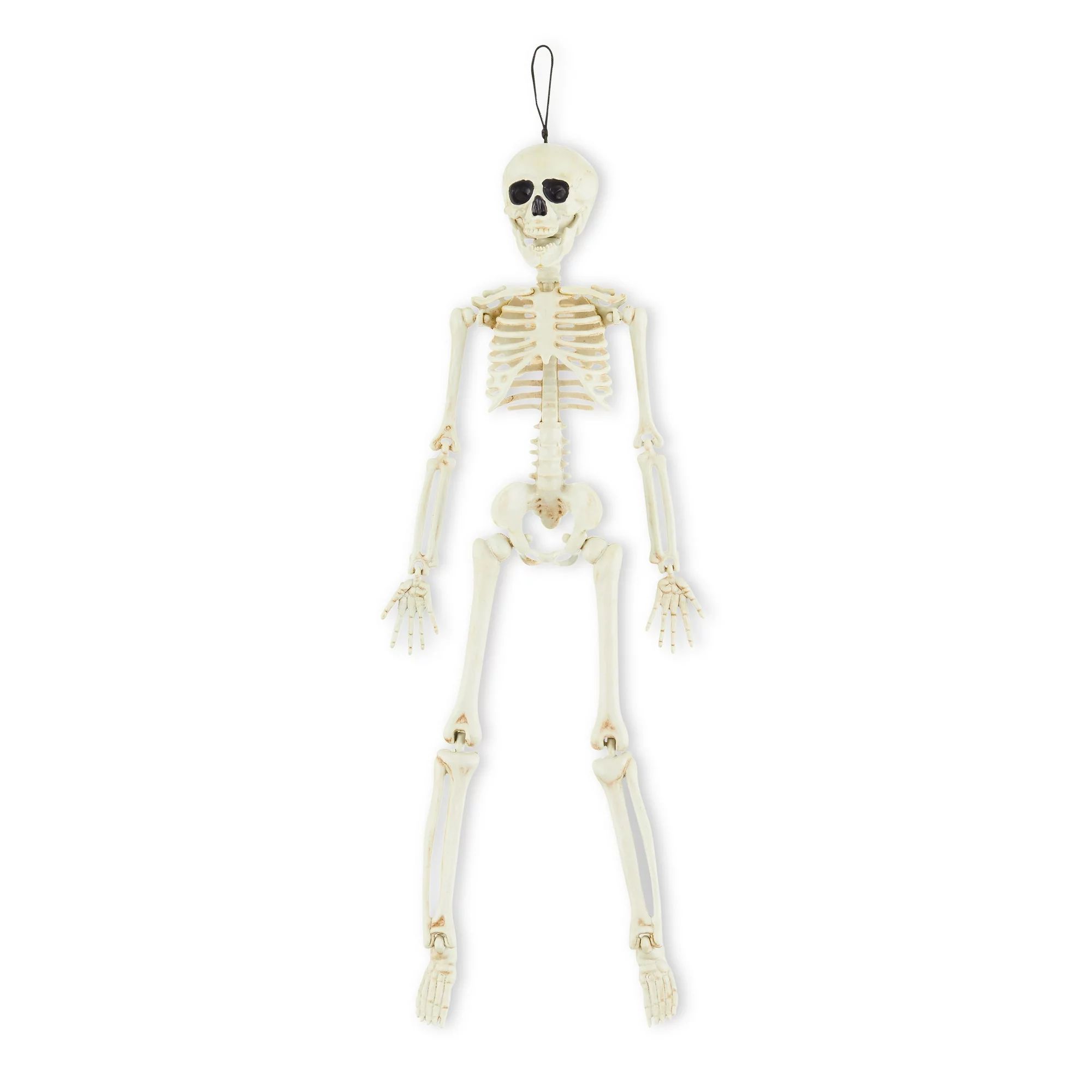 Halloween Posable Hanging Skeleton Decoration, Plastic, White, 16", by Way To Celebrate - Walmart... | Walmart (US)