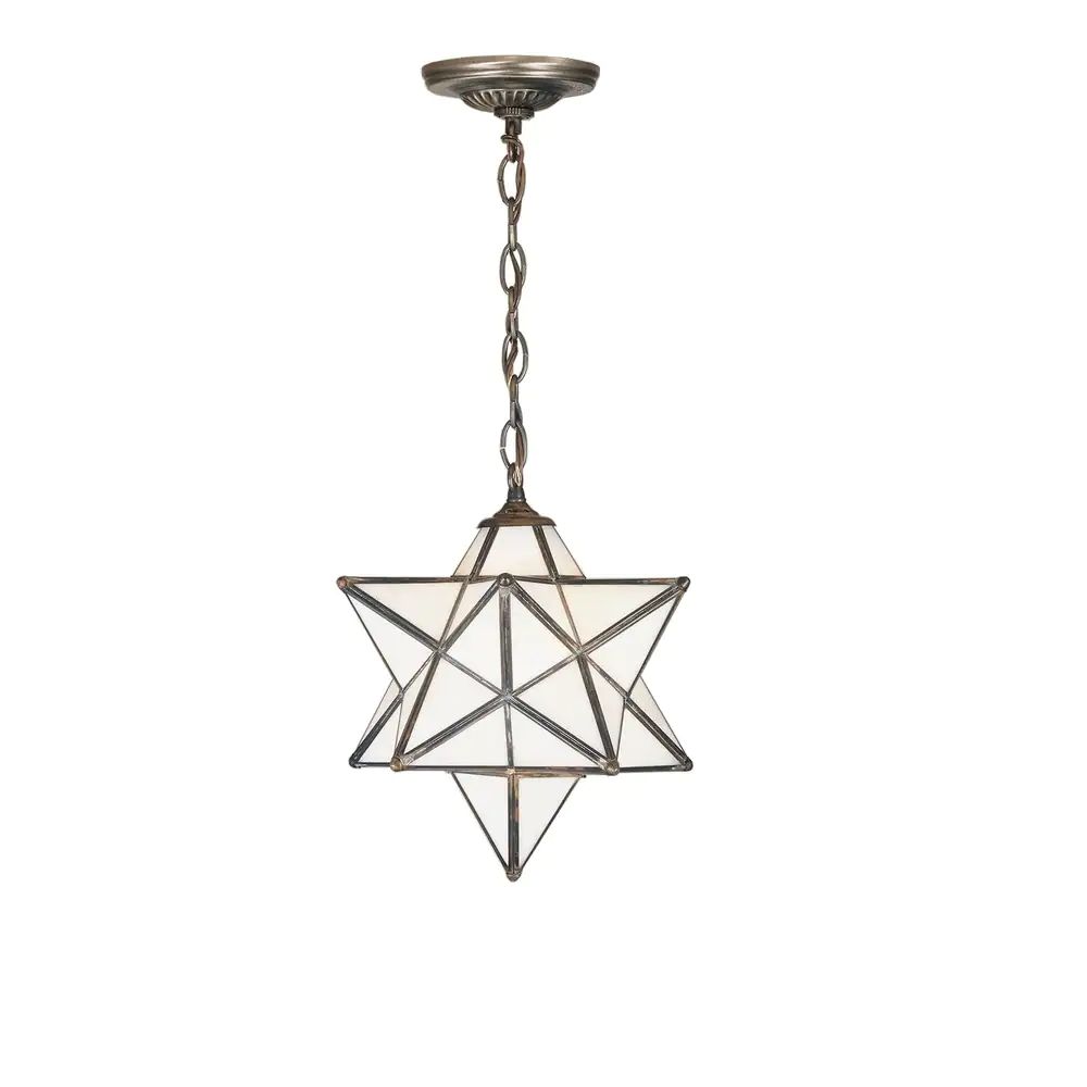 12 Inch Wide moravian star white Pendant (White) | Bed Bath & Beyond