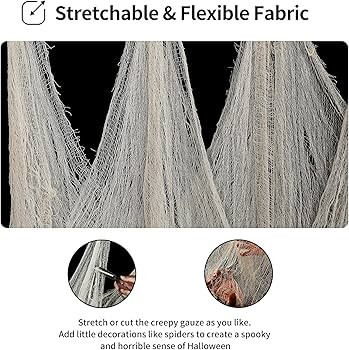 FestiCorp 3 in 1 Halloween Beige Creepy Cloth Set - 6 Pcs 30x72 in Cheese Cloths with Spiders and... | Amazon (US)