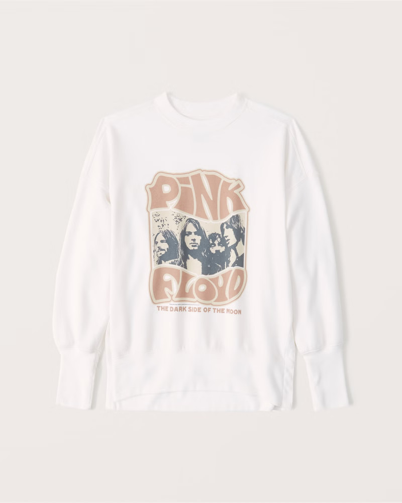 Pink Floyd Split-Hem Tunic Graphic Crew Sweatshirt | Abercrombie & Fitch (US)
