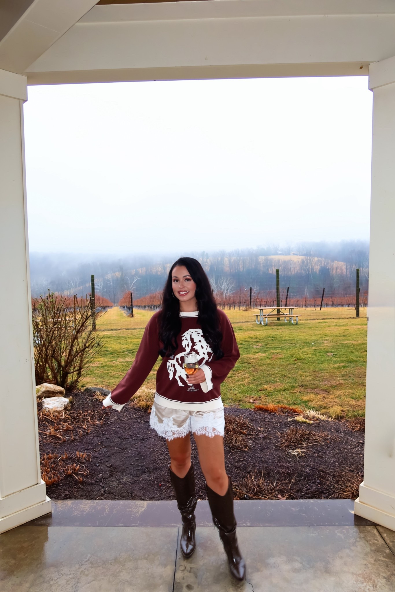 Under $35 Amazon western sweater (medium, 5+ colors), under $12 Amazon lace satin shorts (medium), western boots (tts)- a perfect winter look! #founditonamazon 

#LTKootd #LTKFindsUnder50 #LTKSaleAlert