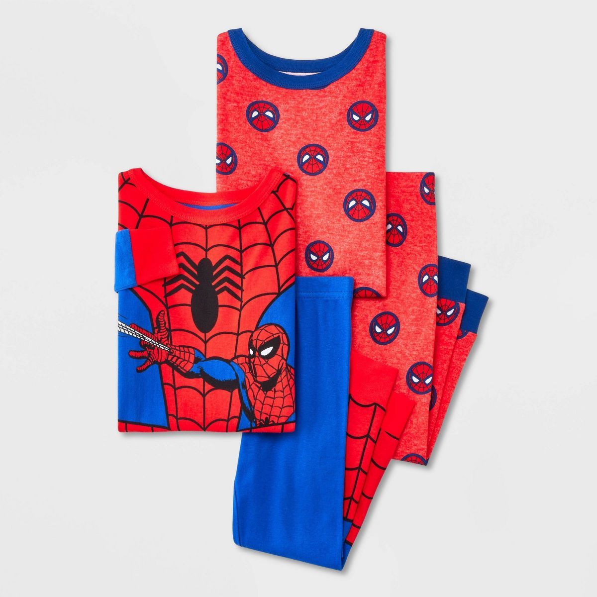 Toddler Boys' 4pc Snug Fit Marvel Spider-Man Cotton Pajama Set - Blue | Target
