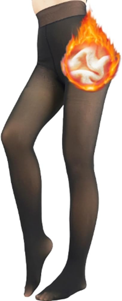 2 Pack Fleece Lined Tights Sheer Winter - Fake Translucent Tights Winter Thick Warm Pantyhose She... | Amazon (US)