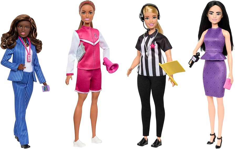 Barbie Dolls, Set of 4 Sports Career Dolls and 8 Accessories with General Manager, Coach, Referee... | Amazon (US)