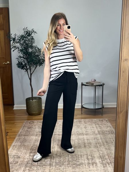 The perfect mom on the go outfit does exist! I love these super comfortable pants and this cute little extended shoulder tee. Both are available in a few colors. Wearing size small  

#LTKover40 #LTKfindsunder50 #LTKstyletip
