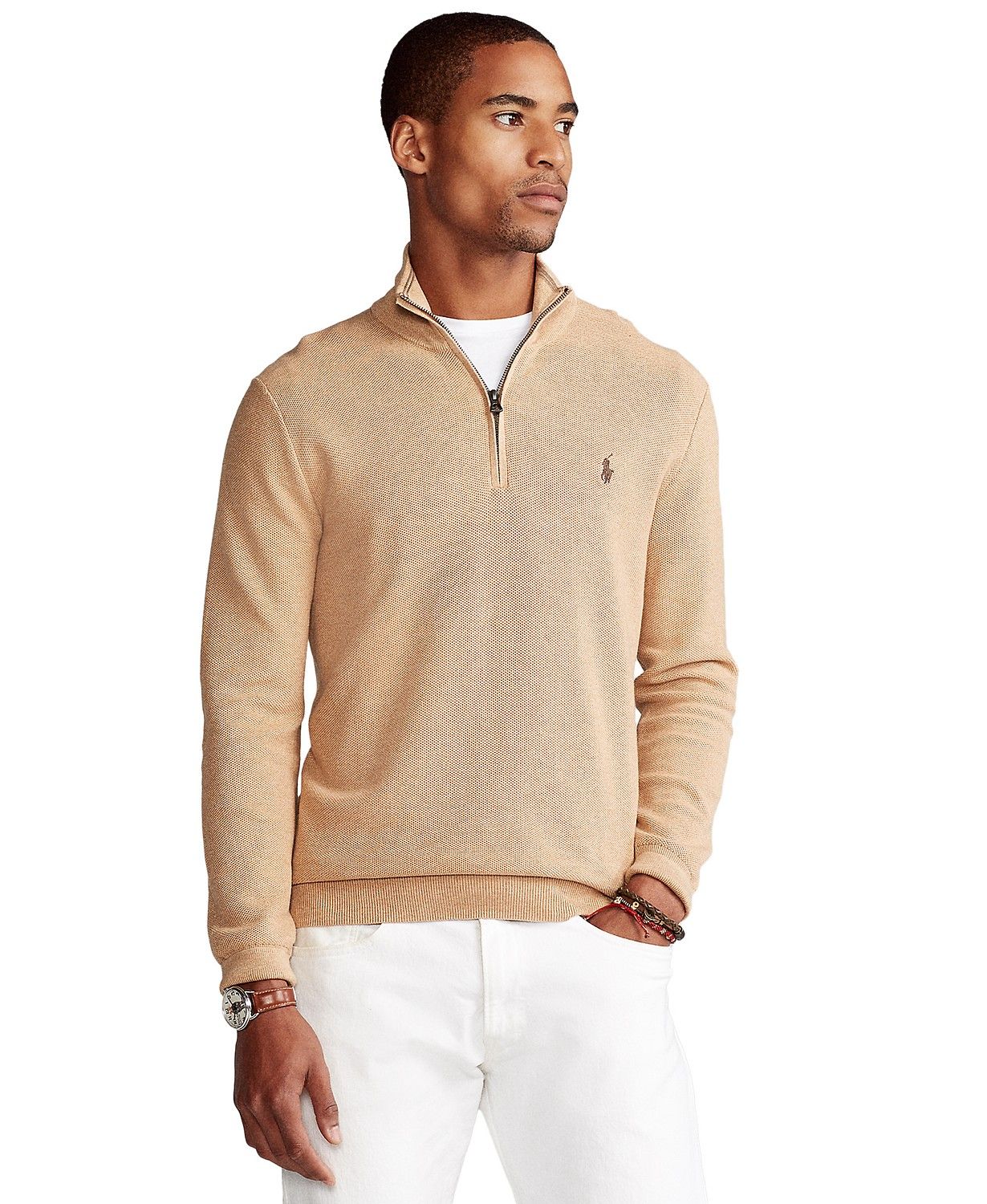 Polo Ralph Lauren Men's Cotton Quarter-Zip Sweater & Reviews - Sweaters - Men - Macy's | Macys (US)