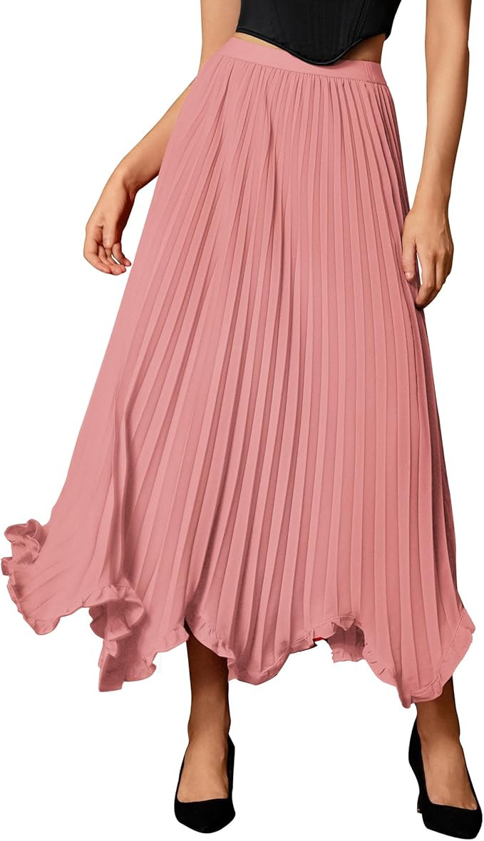 Scarlet Darkness Pleated Skirt for Women High Waist Irregular A-line Maxi Long Victorian Skirts  ... | Amazon (US)