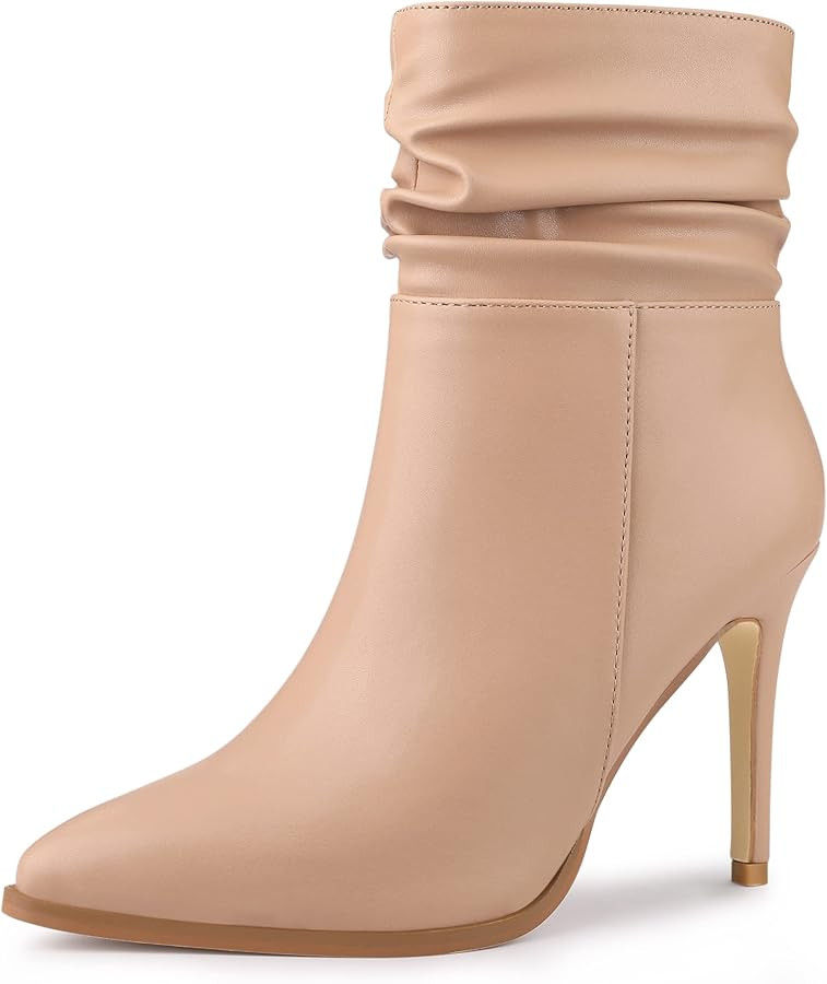 Perphy Slouch Pointed Toe Stiletto Heel Ankle Bootie Dressy Boots for Women | Amazon (US)