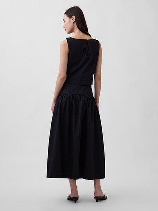 Poplin Drop-Waist Maxi Skirt | Gap (US)