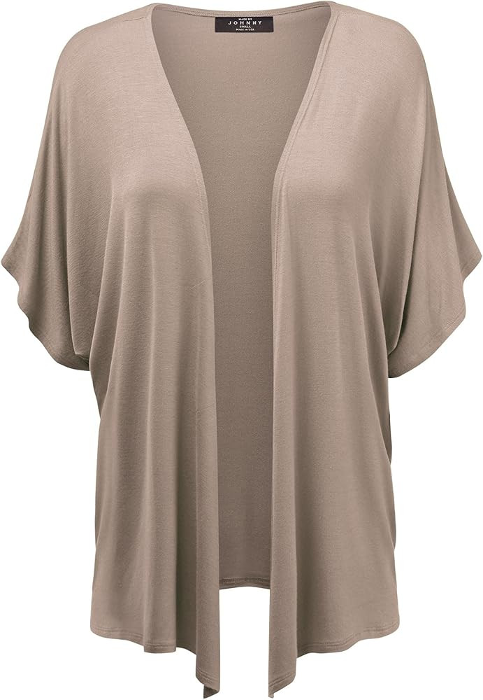 Made By Johnny Women's Kimono Style Short Sleeve Dolman Cardigan | Amazon (US)