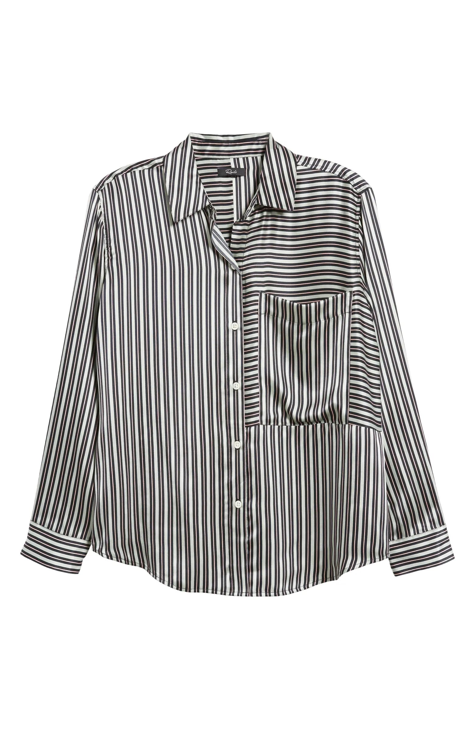 Rails Spencer Stripe Silk Shirt | Nordstrom | Nordstrom