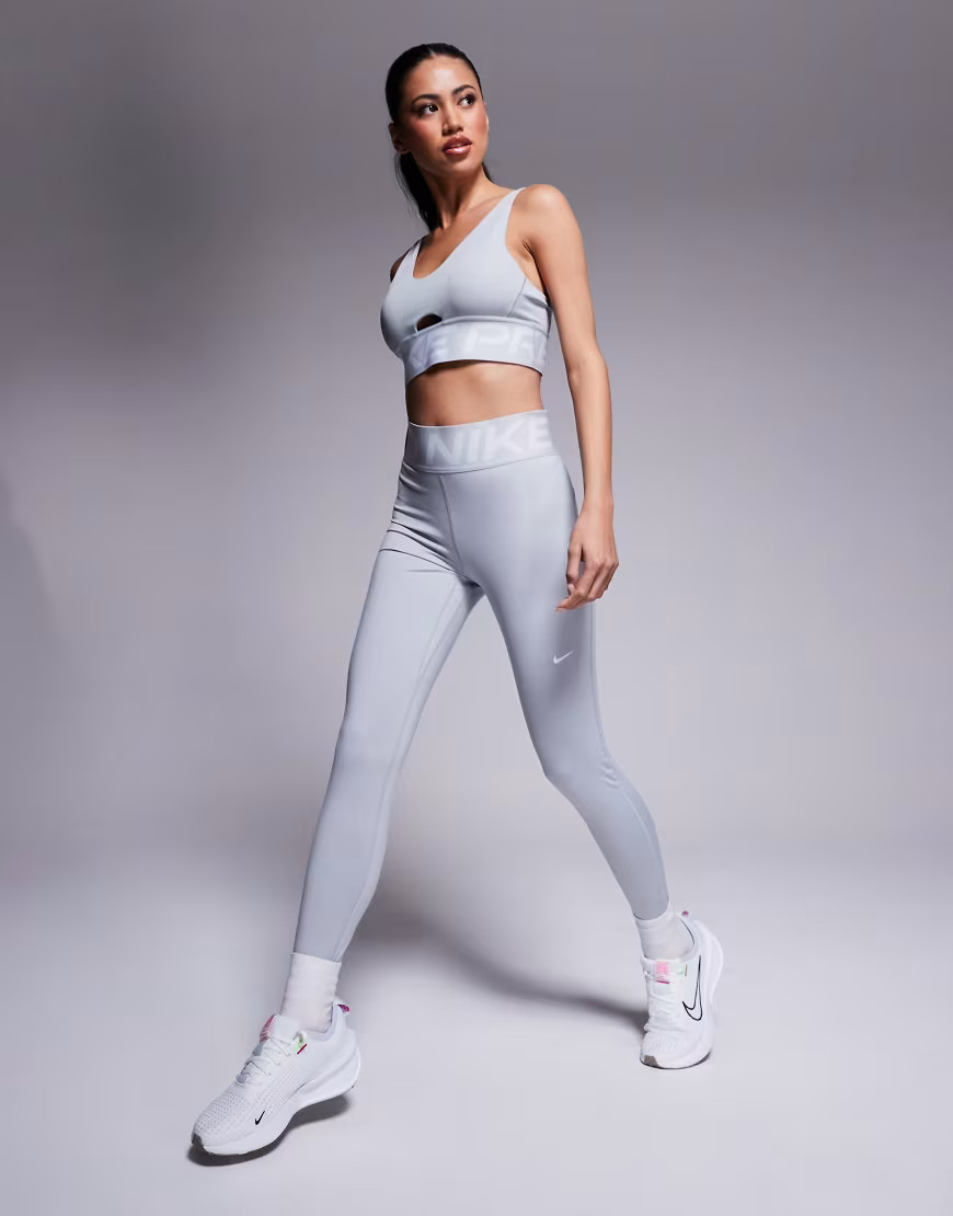 Nike Pro Training high waisted sculpt leggings in grey | ASOS (Global)