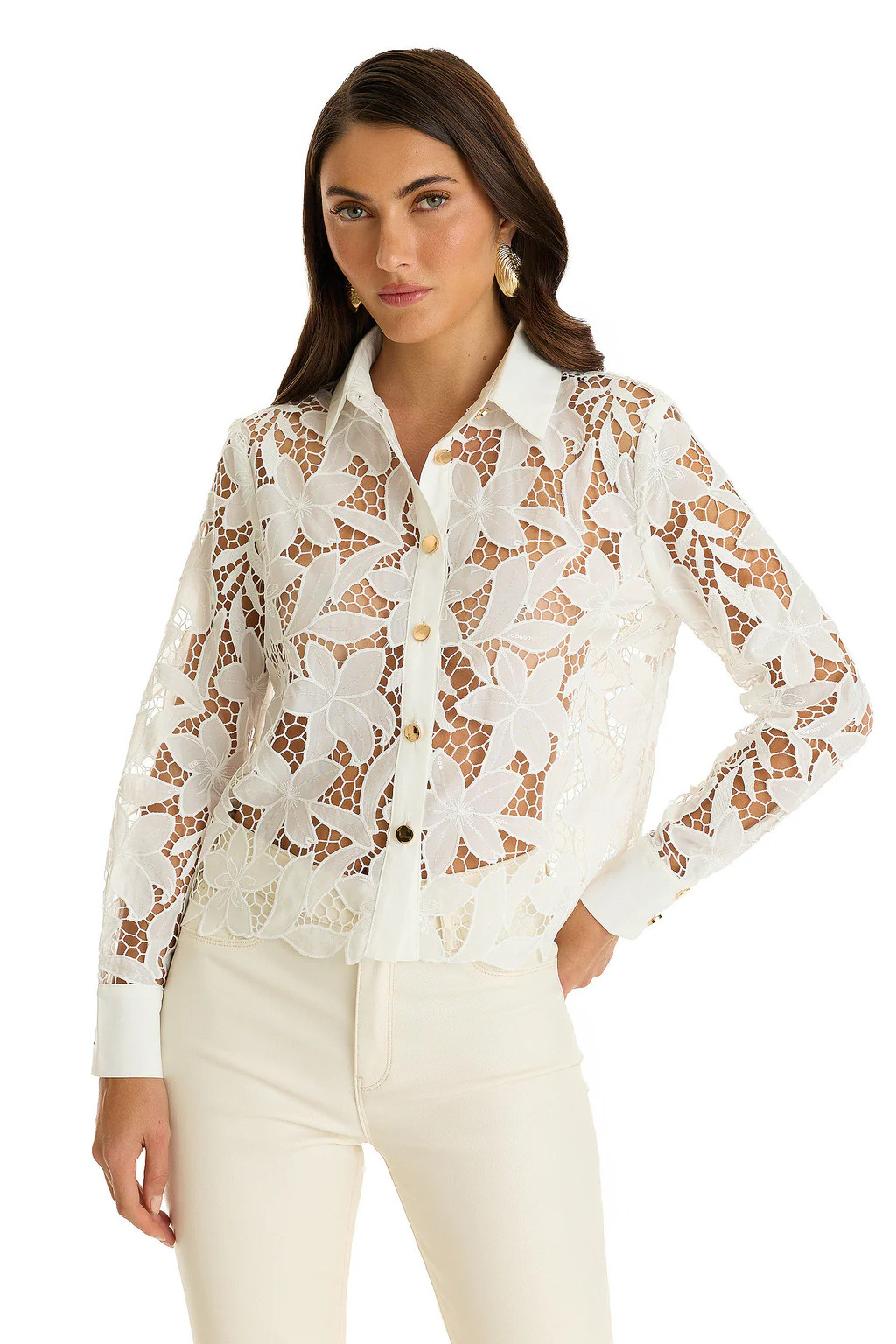 Mina Lace Blouse - White | The Noli Shop