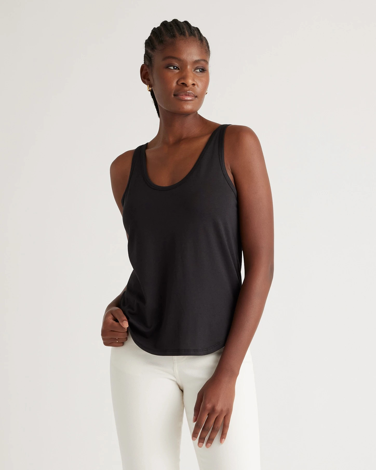 Cotton Modal Double Scoop Neck Tank | Quince