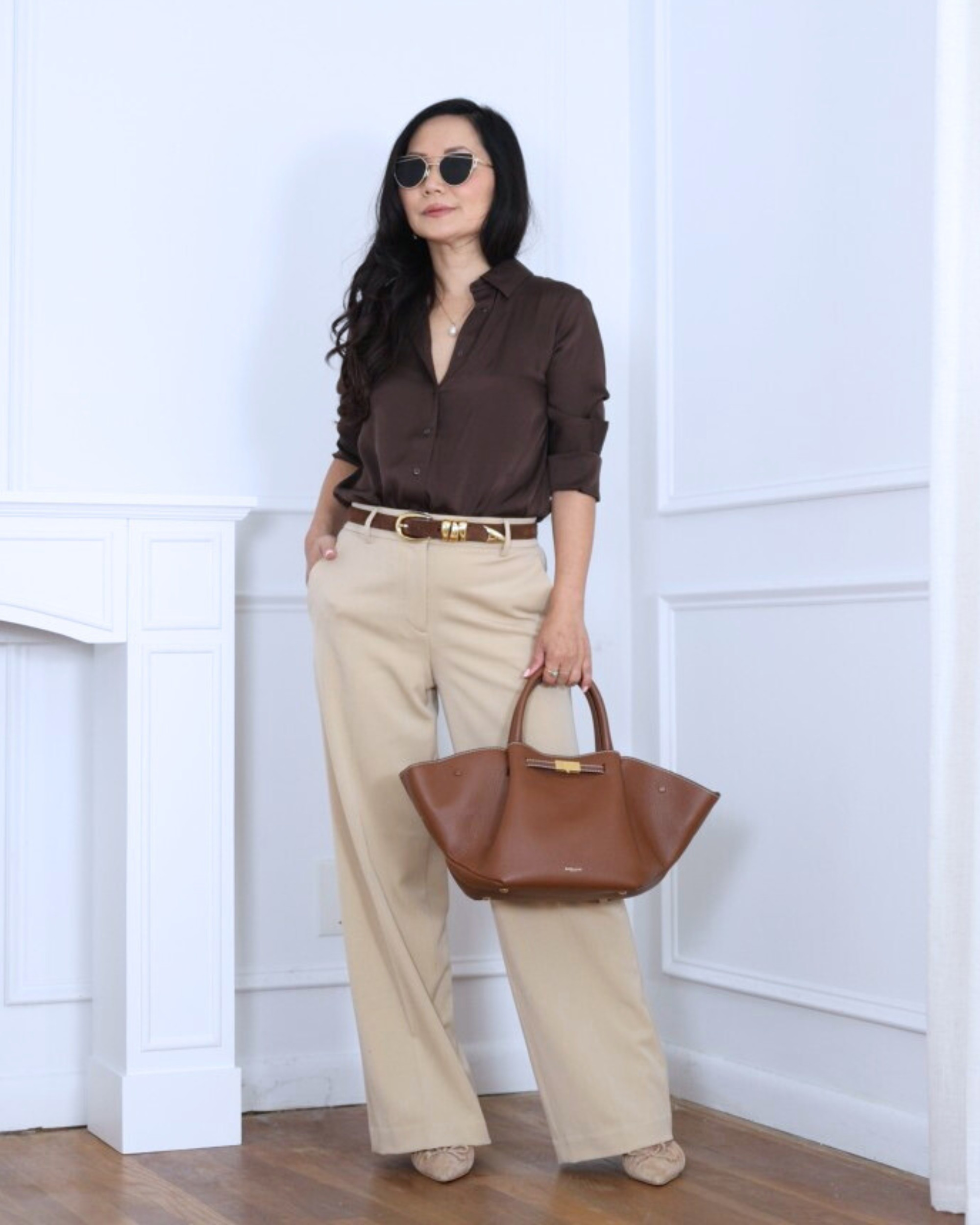 Keeping it classic with a timeless combo — I’m wearing a silk shirt from Quince paired with wide leg pants from Ann Taylor. Simple, elegant, and perfect for a polished day-to-night look. I’m 5’2, wearing size XS.

#LTKStyleTip #LTKOver40 #LTKPetite