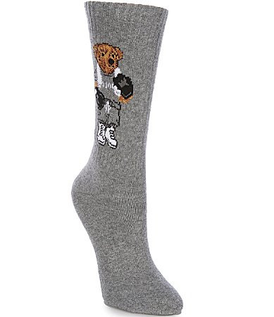 Polo Ralph Lauren Boxer Bear Crew Socks - Grey Heather | Dillard's