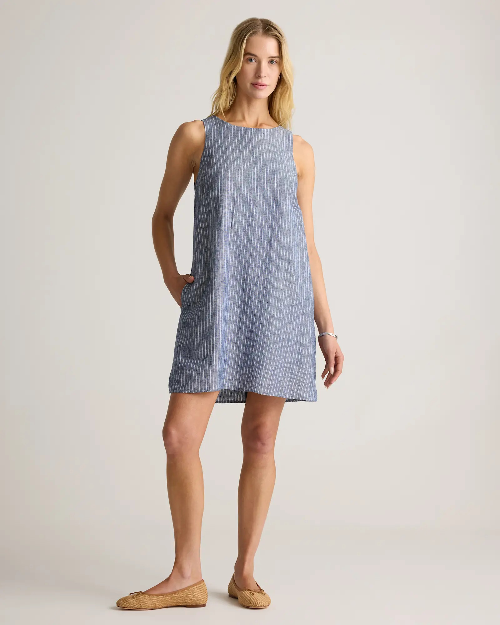 100% European Linen Tank Mini Dress | Quince