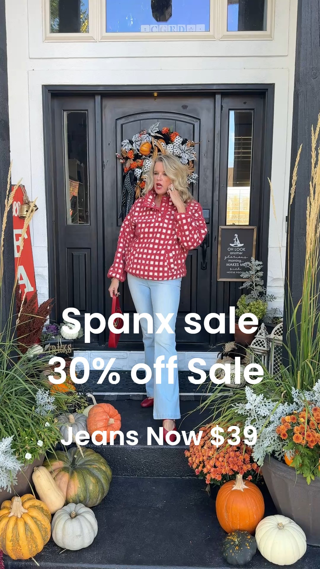 Spanx 30% off Sale price

Now $39 

You’ll love the Gil of these flared jeans and they come in 5 washes 

Fit tts I am in the med and I have in all the wages and wear I. Repeat;)
Flattering and so comfy 

Dressed down or up✔️

Red checked fleece 3/4 zip and great Amazon find fits tts and comes in several colors 

Red leather Mary Jane by Madewell, this color sold out I found same color & linked similar in same price point

#LTKootd #LTKSaleAlert #LTKOver40