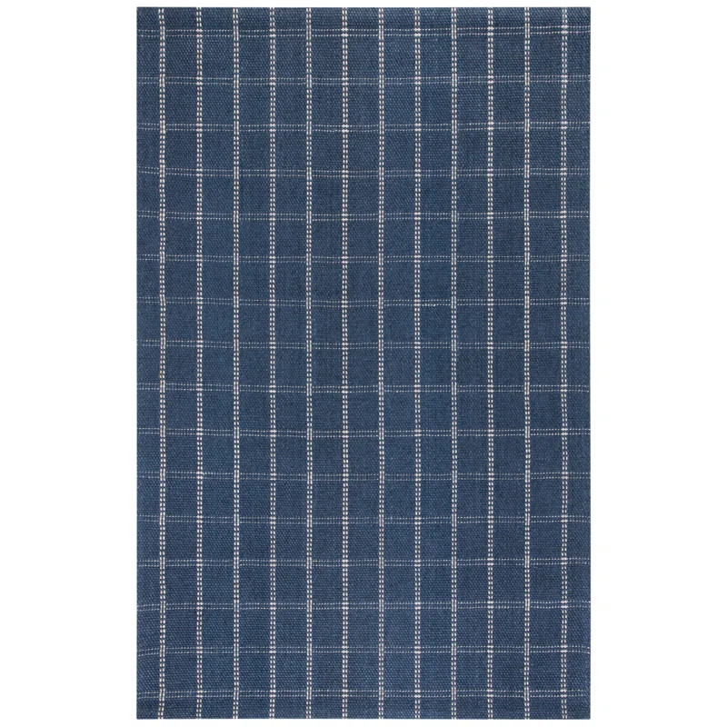 Tamworth Lauren Ralph Lauren Hand Woven Wool/Viscose Plaid Rug in Navy | Wayfair North America