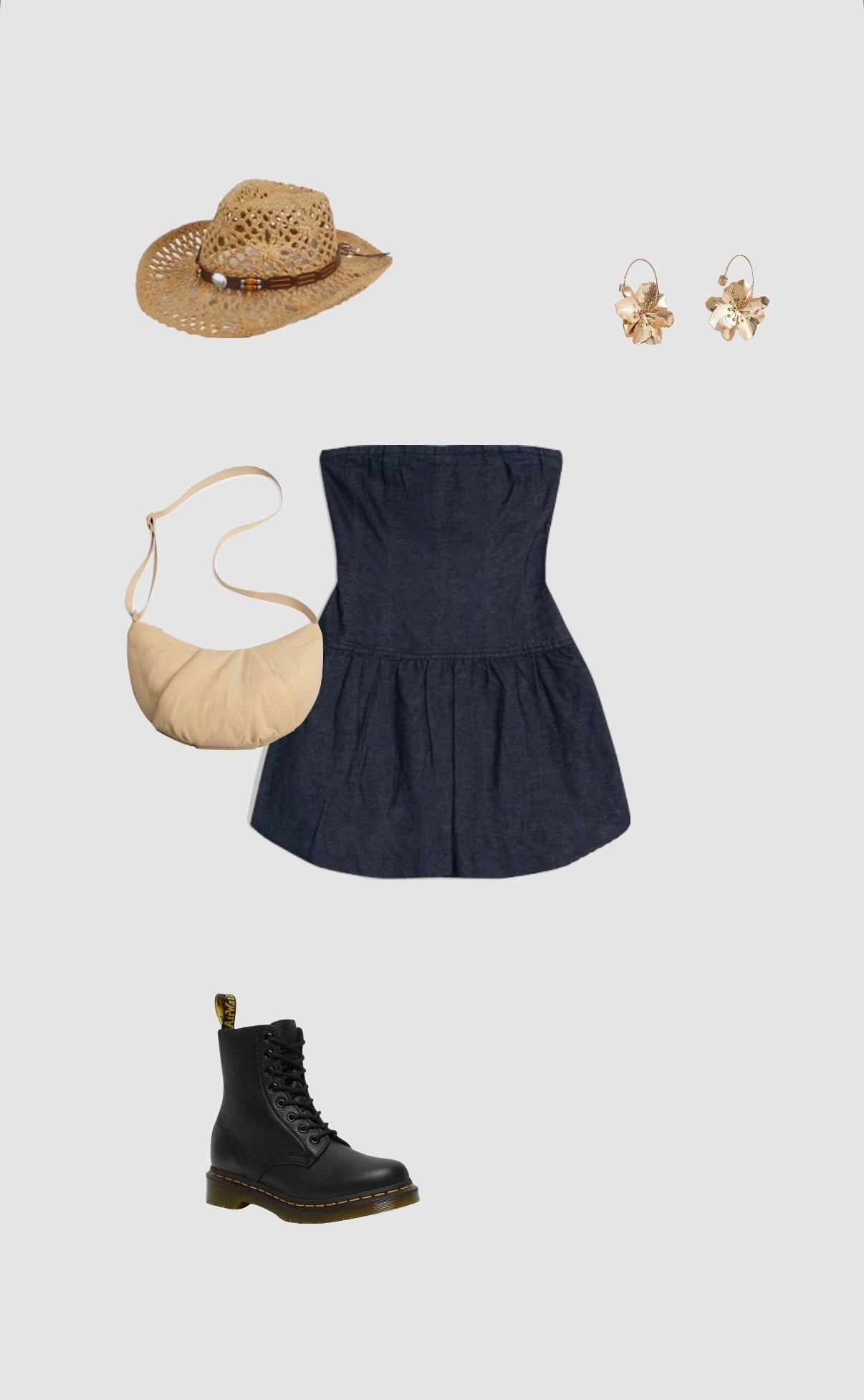 Use code JESSIEFIR for £££ off Boohoo

Summer country concert outfit ✨

• festival outfits uk party outfit spring outfits dark blue denim milkmaid dress black dr marten boots crossbody bag cowboy hat straw holiday hat bst hyde park reading Leeds fest glasto Glastonbury festival 2026 •

#LTKuk #LTKsummer #LTKfestival