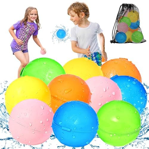 SOPPYCID 10PCS Reusable Water Balloons Quick Fill for Kids, Refillable Magnetic Water Balloons fo... | Amazon (US)
