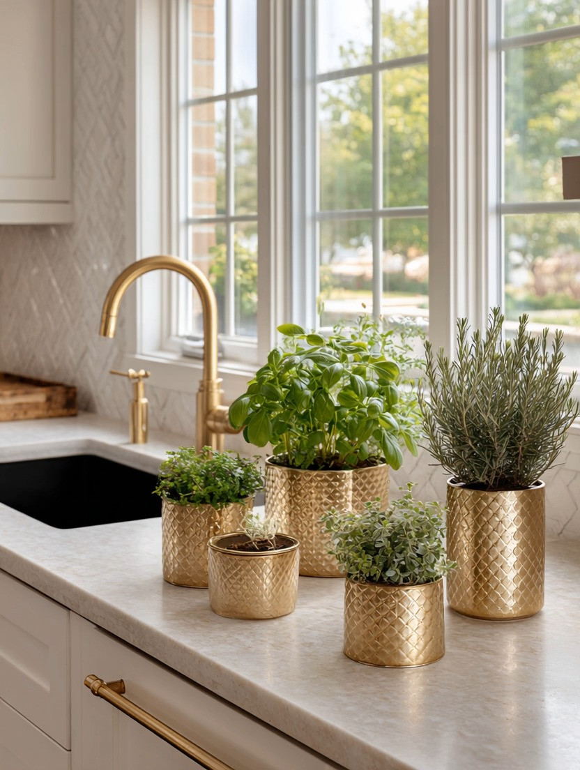 Elegance is rarely created by one big purchase. It's usually built through small, intentional details.

A gold faucet is a perfect example.

Think about how often you use your kitchen sink every day. Yet it's one of the most overlooked design elements in the room. Swapping a standard faucet for a beautiful gold one instantly adds warmth, sophistication, and that designer-finished look.

Then take it one step further.

Place your nourishing herbs in matching gold planters. Basil, rosemary, thyme, mint—these aren't just ingredients. They're daily reminders of a slower, more intentional way of living. The greenery softens the metal, while the gold elevates the plants. Together, they create the perfect balance of nature and elegance.

A few thoughtful details. A completely different kitchen.

#KitchenDecor #KitchenDesign #GoldFaucet #ElegantAndDriven 

 #LTKHome