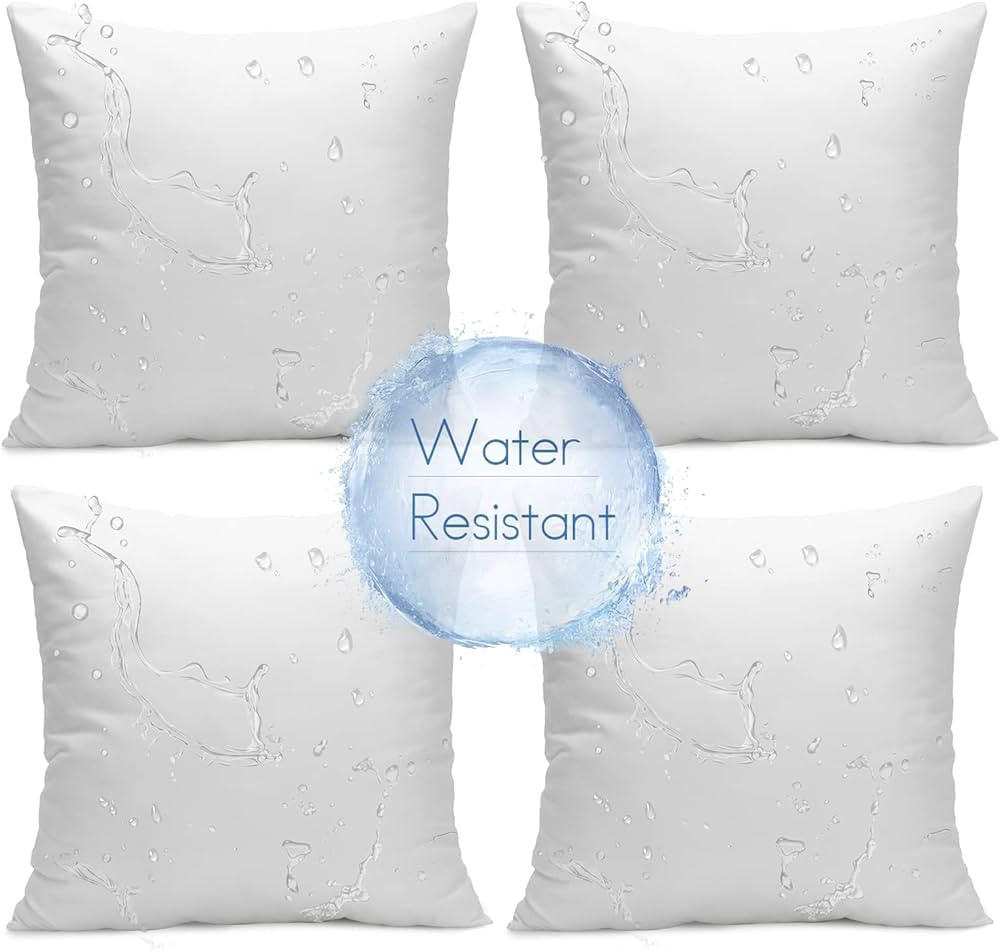 Ashler 20 x 20 Outdoor Pillows, Waterproof Inserts Set of 4 Water Resistant Throw Pillow Inserts,... | Amazon (US)