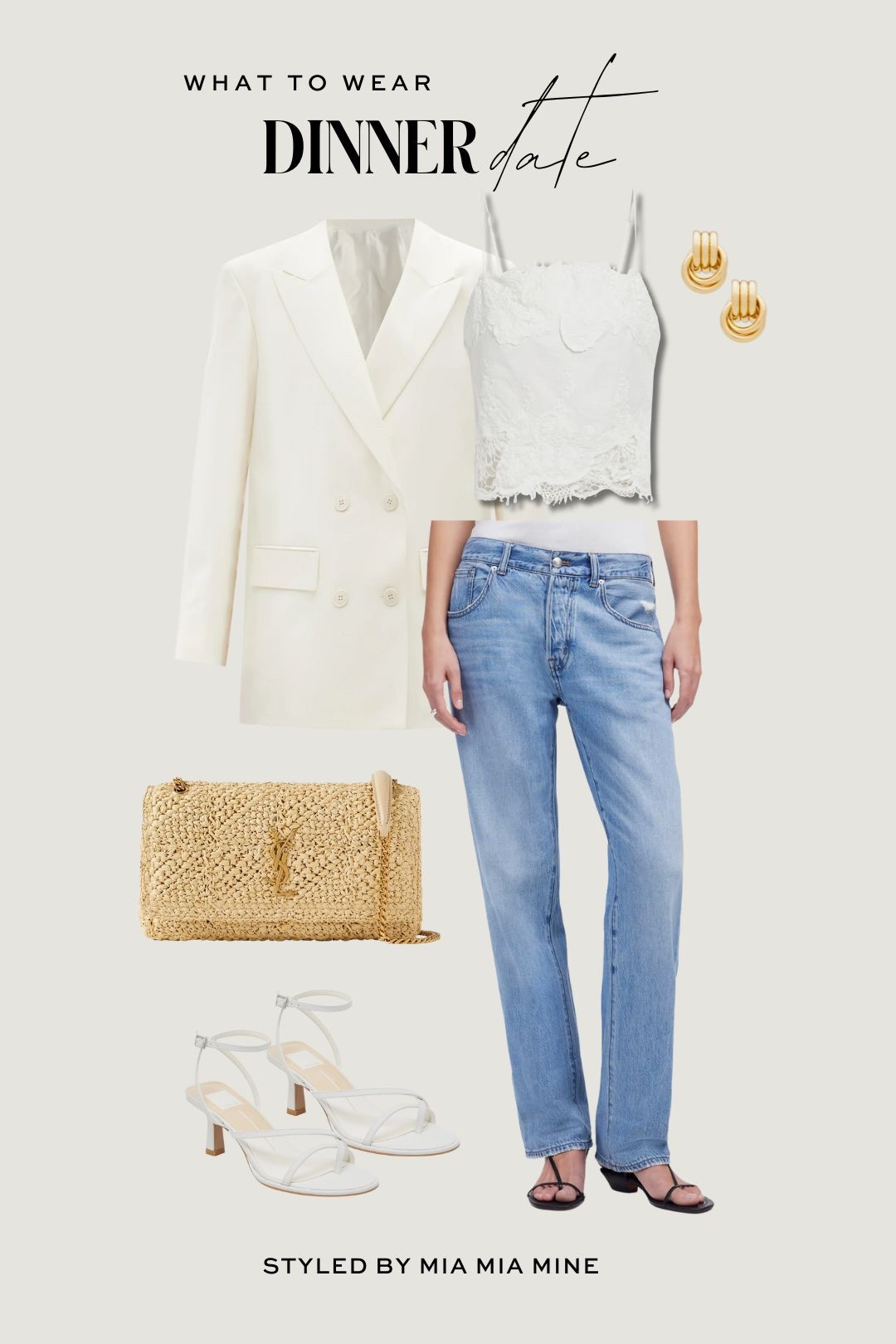 Summer date night outfit
Nordstrom white oversee blazer
Madewell straight leg jeans
Farm Rio lace cami
Dolce vita white sandals 

#LTKStyleTip #LTKFindsUnder100 #LTKSeasonal