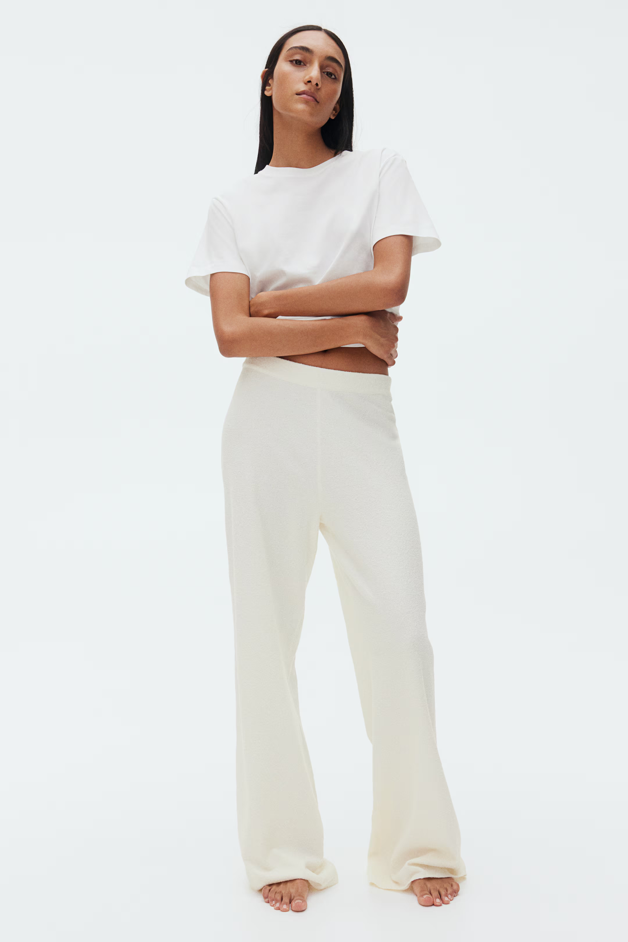 Bouclé-Knit Pants - Cream - Ladies | H&M US | H&M (US + CA)