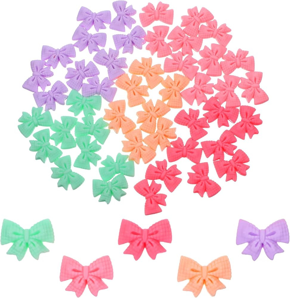 50Pcs Bows Resin Charms, Cheer Pin Charms Flatback Resins Charm, Cheer Bow, Cute Bows Embellishme... | Amazon (US)