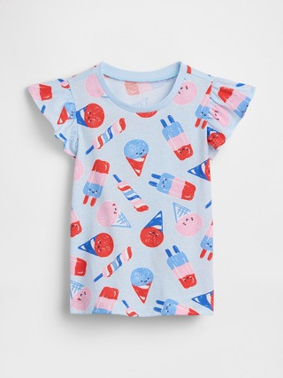 babyGap Print Flutter Sleeve T-Shirt | Gap Factory