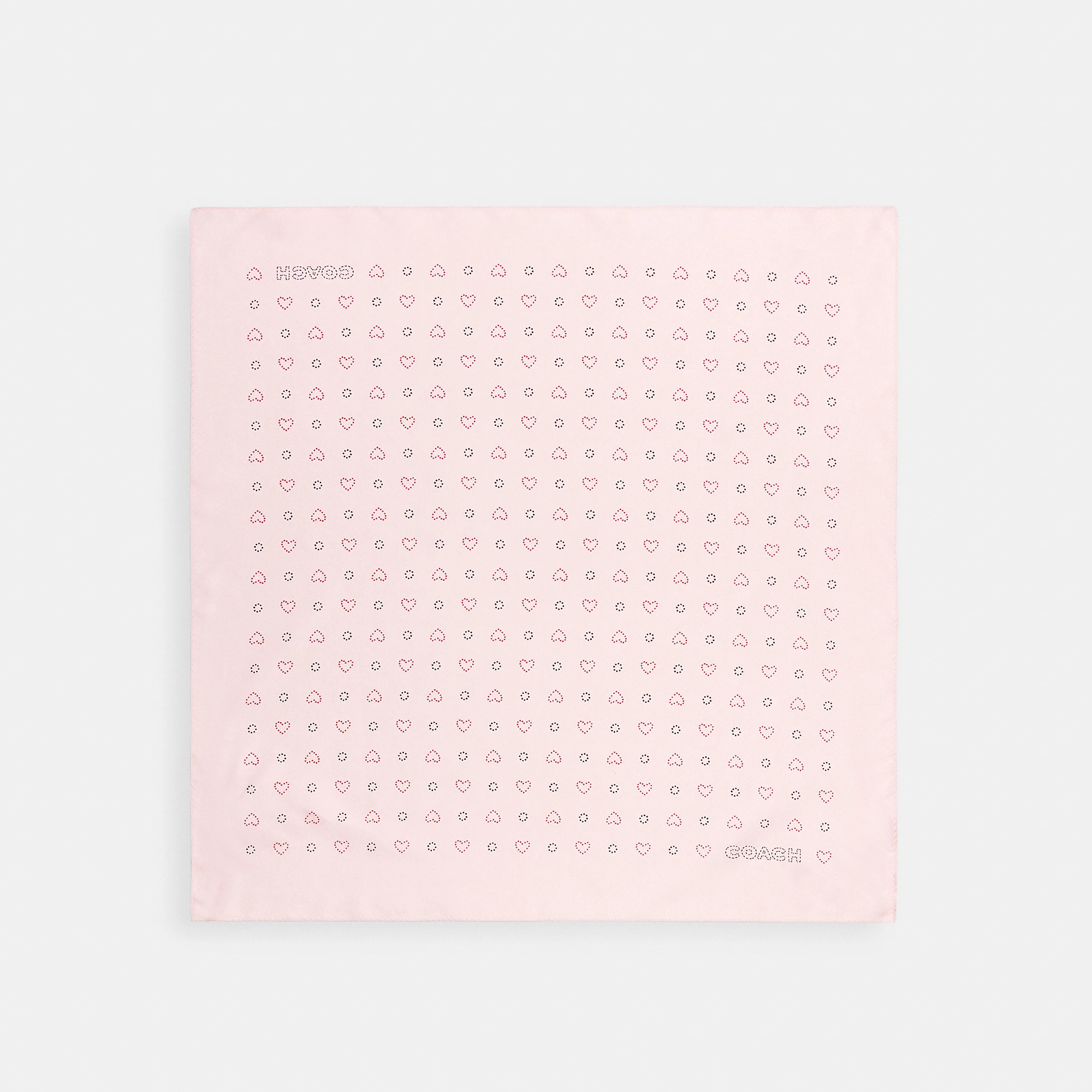Coach Dotty Heart Print Silk Bandana - Women's - Pink/multi | Coach (US)